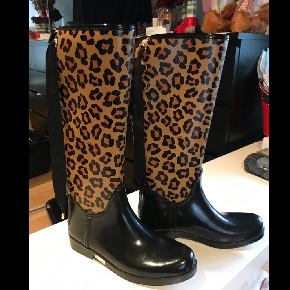Coach Cheetah Print Rainboots